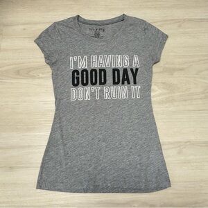 Wound Up I'm Having A Good Day Gray Y2K T-shirt Juniors Small 3-5